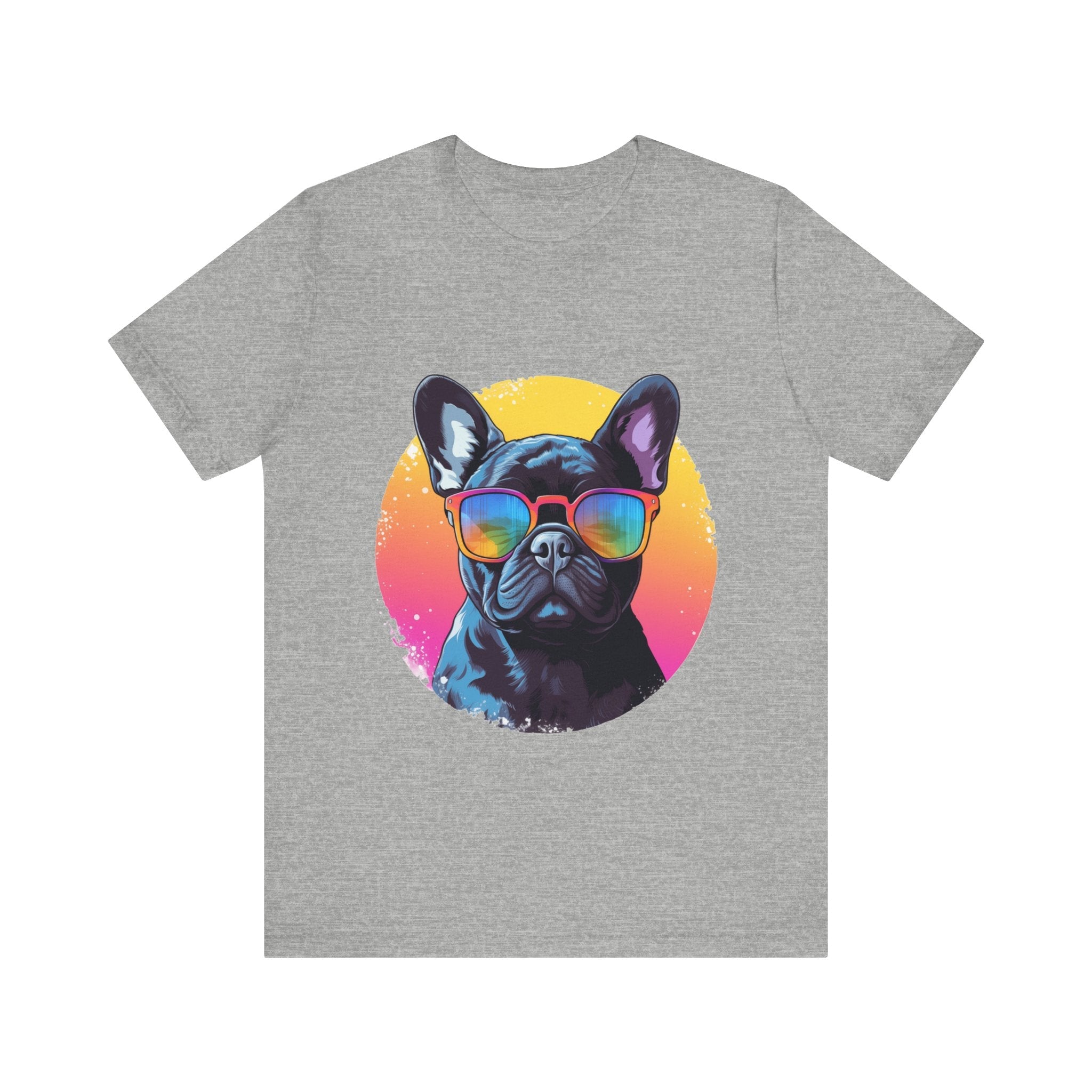Frenchie Bulldog Too Cool Sunset Tee Shirt