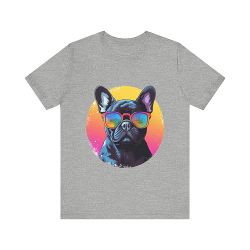 Frenchie Bulldog Too Cool Sunset Tee Shirt