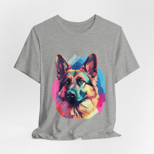 German Shepherd Vibrant Water Color Tee Shirt